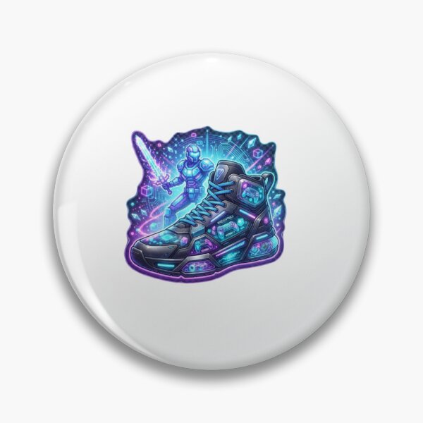 Item preview, Pixel Warrior Futuristic Sneaker Sticker designed and sold by Imaginarium of Chaos falcon88 .