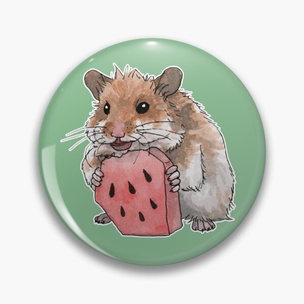 Item preview, Golden hamster eating a slice of watermelon designed and sold by savousepate.