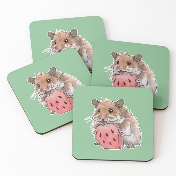 Item preview, Golden hamster eating a slice of watermelon designed and sold by savousepate.