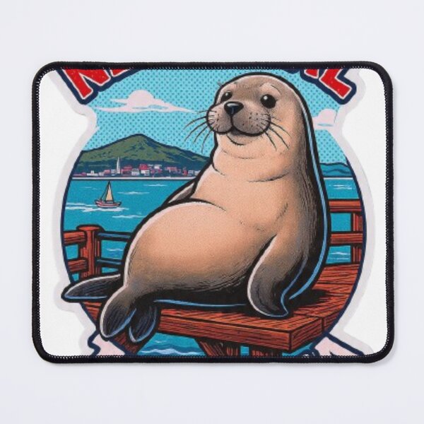 Item preview, Neil 126 The Seal Tasmania Hobart Waterfront Retro Badge Sticker Tee designed and sold by BodaZZ.