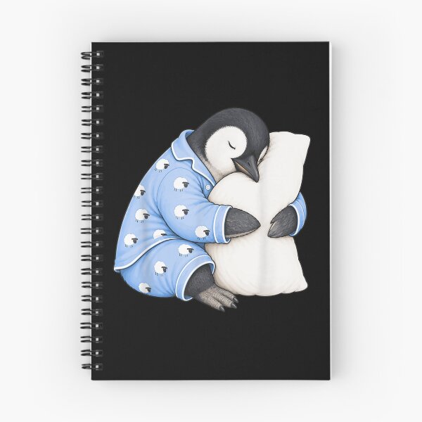 Item preview, Cute Baby Penguin In Sheep Pajamas Sleeping Hugging Fluffy White Pillow designed and sold by Capisedo.