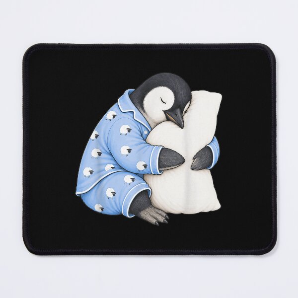 Item preview, Cute Baby Penguin In Sheep Pajamas Sleeping Hugging Fluffy White Pillow designed and sold by Capisedo.