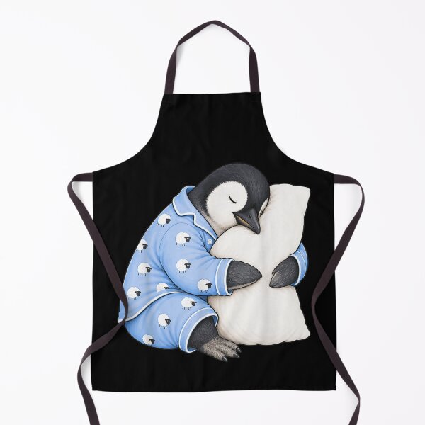 Item preview, Cute Baby Penguin In Sheep Pajamas Sleeping Hugging Fluffy White Pillow designed and sold by Capisedo.