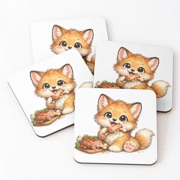 Item preview, Cute Baby Fox Eating designed and sold by LumatoneStudio.