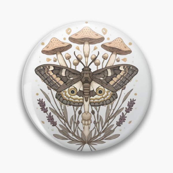 Item preview, Mystical Cottagecore Luna Moth and Witchy Herbs Art designed and sold by 77Clover.