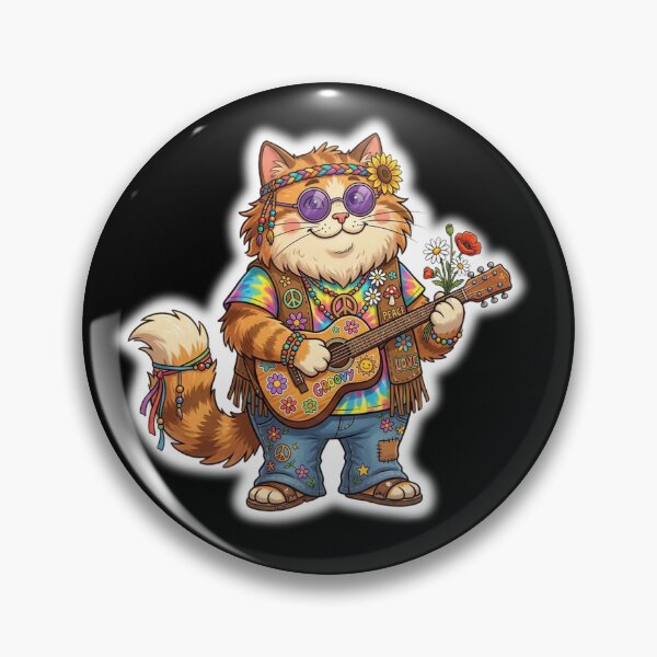 Item preview, Groovy Hippie Cat designed and sold by CatstheticShop1.