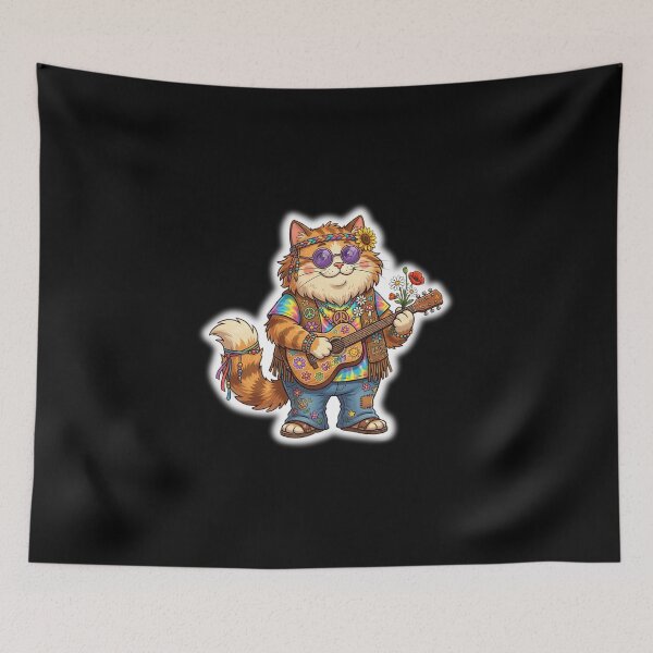 Item preview, Groovy Hippie Cat designed and sold by CatstheticShop1.