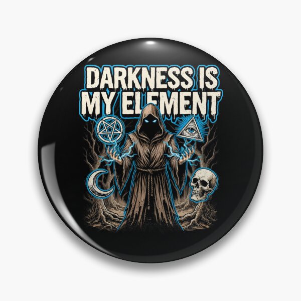 Item preview, Darkness Is My Element, Occult Sorcerer Lightning Vintage Horror designed and sold by CryptReel.