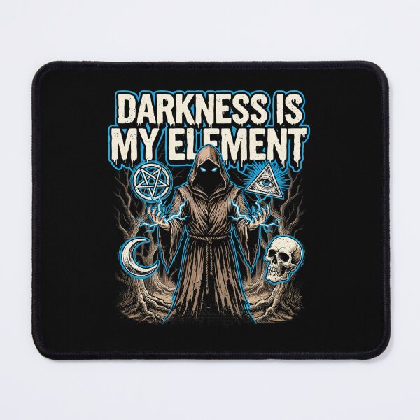 Item preview, Darkness Is My Element, Occult Sorcerer Lightning Vintage Horror designed and sold by CryptReel.