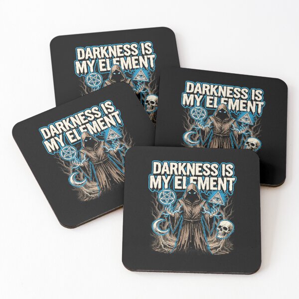 Item preview, Darkness Is My Element, Occult Sorcerer Lightning Vintage Horror designed and sold by CryptReel.