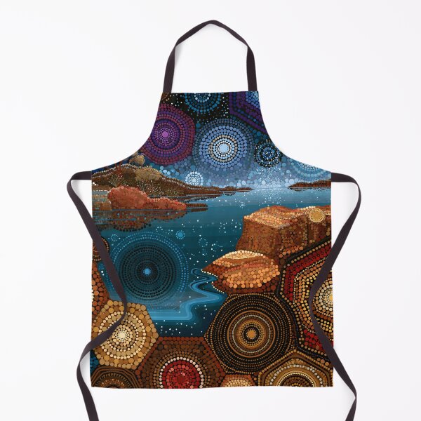 Item preview, Aboriginal Inspired Dot Art - Midnight Dreamy Lake designed and sold by GrinGalore.