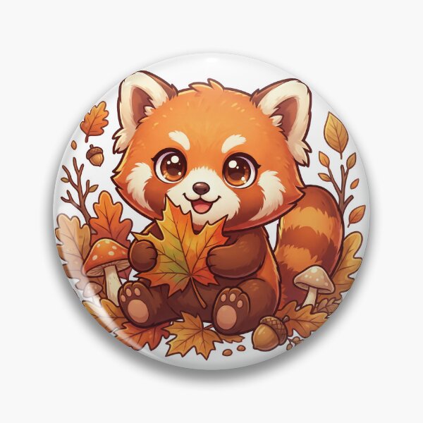 Item preview, Cute Red Panda with Autumn Leaves | Kawaii Fall Animal T-Shirt designed and sold by Him0227.