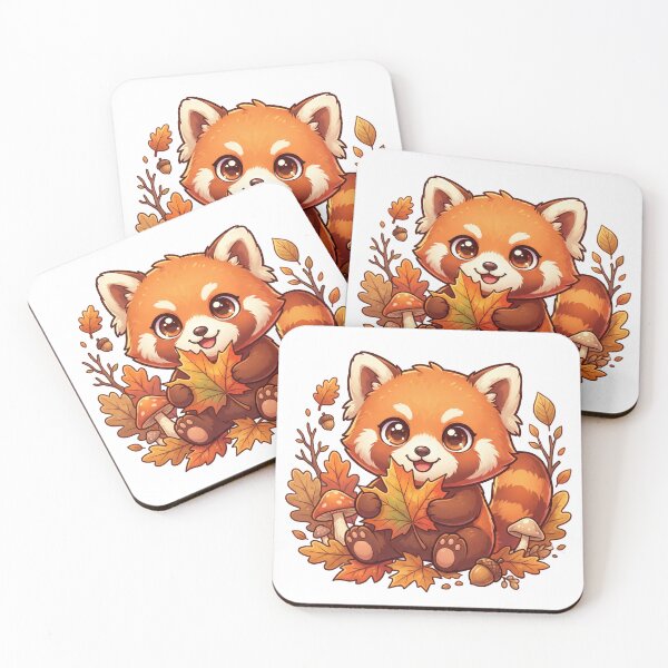 Item preview, Cute Red Panda with Autumn Leaves | Kawaii Fall Animal T-Shirt designed and sold by Him0227.