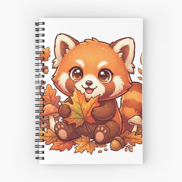 Item preview, Cute Red Panda with Autumn Leaves | Kawaii Fall Animal T-Shirt designed and sold by Him0227.