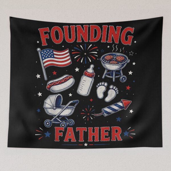 Item preview, Vintage Founding Father Patriotic First 4th Of July Baby Stroller BBQ designed and sold by StanaLuis.