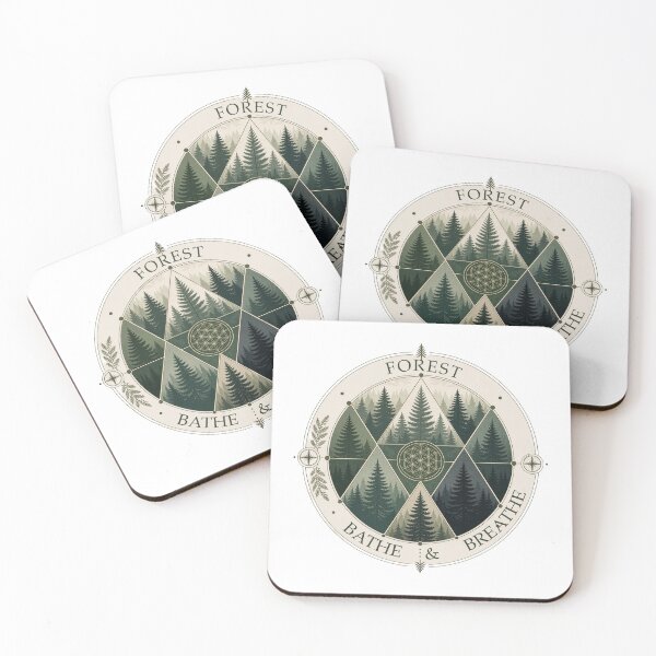 Item preview, Pine Forest Mandala Sacred Geometry Nature Art Print Sticker Woodland Gift designed and sold by sharifex.