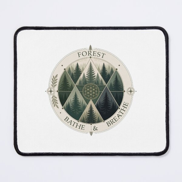 Item preview, Pine Forest Mandala Sacred Geometry Nature Art Print Sticker Woodland Gift designed and sold by sharifex.