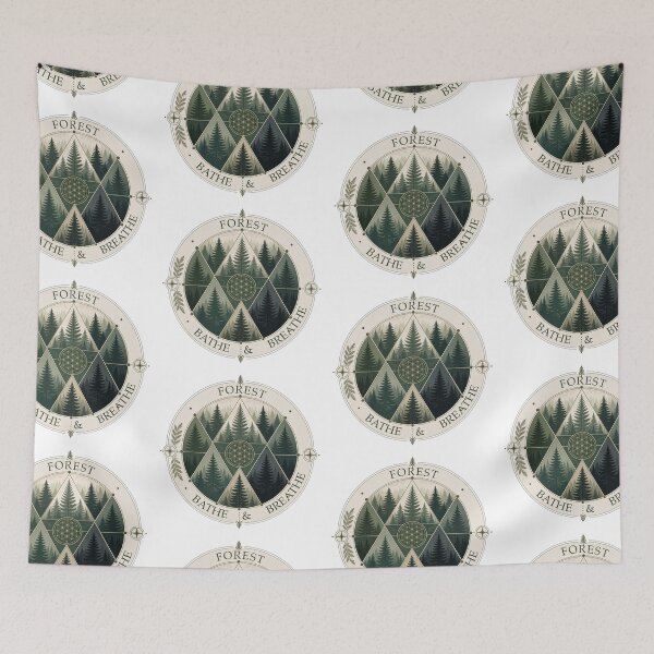 Item preview, Pine Forest Mandala Sacred Geometry Nature Art Print Sticker Woodland Gift designed and sold by sharifex.