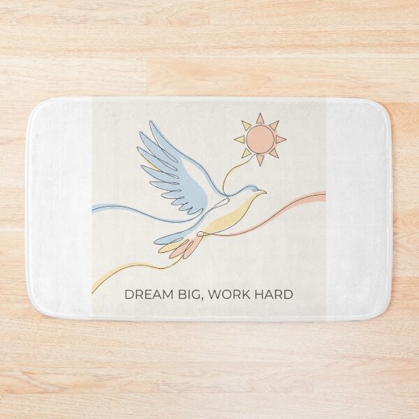 Item preview, Dream Big Work Hard Aesthetic One Line Drawing designed and sold by Freedom Line Studio.