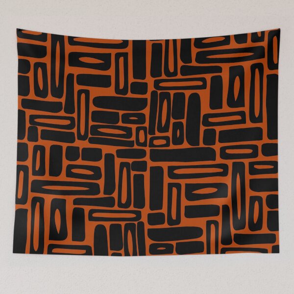 Item preview, Abstract composition in black prune and orange burned 03 designed and sold by StefanStudioArt.