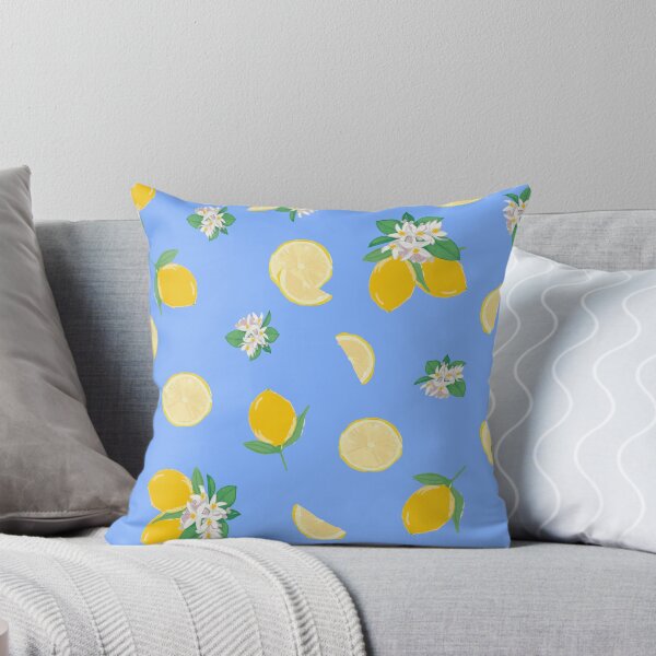 Item preview, Mediterranean Lemon Pattern | Italian Coastal Citrus Print | Blue Botanical Design designed and sold by akneeland603.