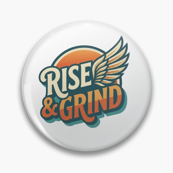 Item preview, Rise & Grind Retro Typography - Gym Motivation Art designed and sold by HayaasBoutique.