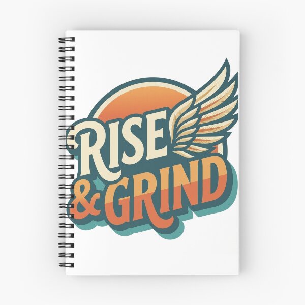 Item preview, Rise & Grind Retro Typography - Gym Motivation Art designed and sold by HayaasBoutique.