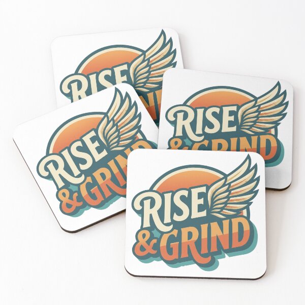 Item preview, Rise & Grind Retro Typography - Gym Motivation Art designed and sold by HayaasBoutique.