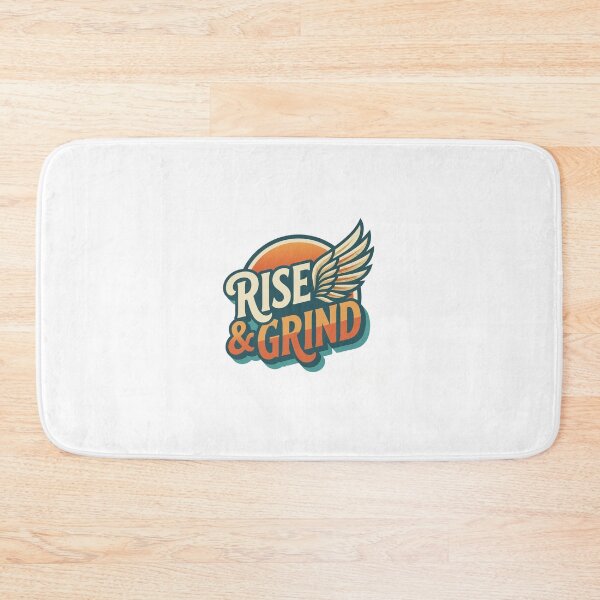 Item preview, Rise & Grind Retro Typography - Gym Motivation Art designed and sold by HayaasBoutique.