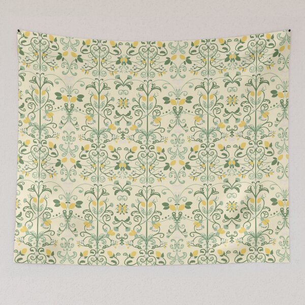 Item preview, Mediterranean Lemon Floral Pattern | French Country Citrus Print | Vintage Botanical Ornament designed and sold by akneeland603.