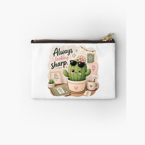 Item preview, Cute Kawaii Cactus Always Looking Sharp Motivational Sticker designed and sold by Snikdha.