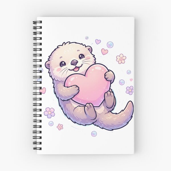 Item preview, Cute Otter Holding Heart | Kawaii Love Animal Valentine's T-Shirt designed and sold by Him0227.