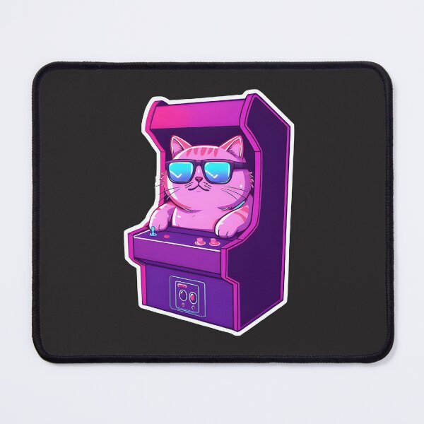 Item preview, Retro 1980s Arcade Game Machine Cool Cat Graphic designed and sold by 77Clover.