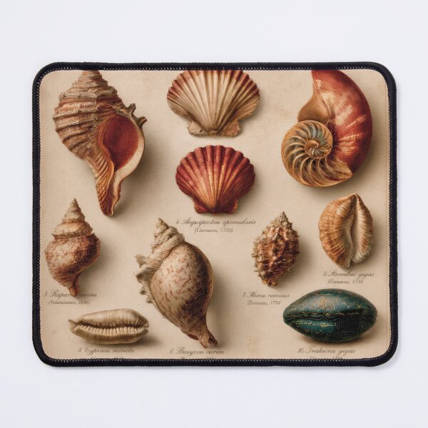 Item preview, Wall Art - Postcard - T-shirt: Vintage Seashell Study – Marine Natural History Art designed and sold by ForeverPrintsOK.