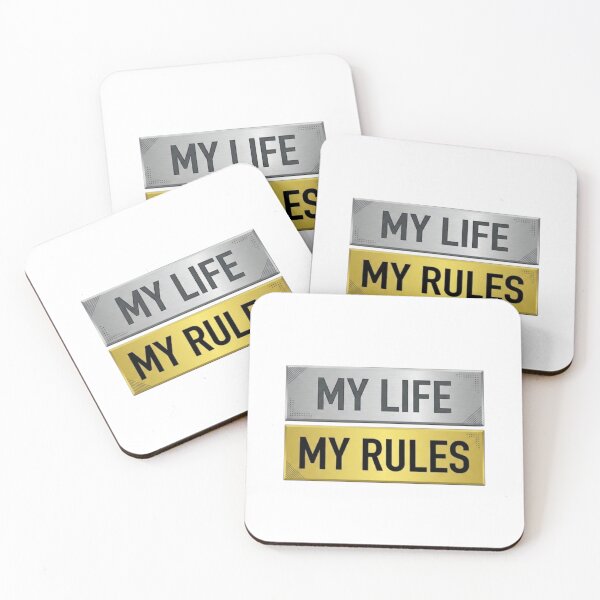 Item preview, My Life My Rules Metallic Plate Quote Design designed and sold by ThunderRed.