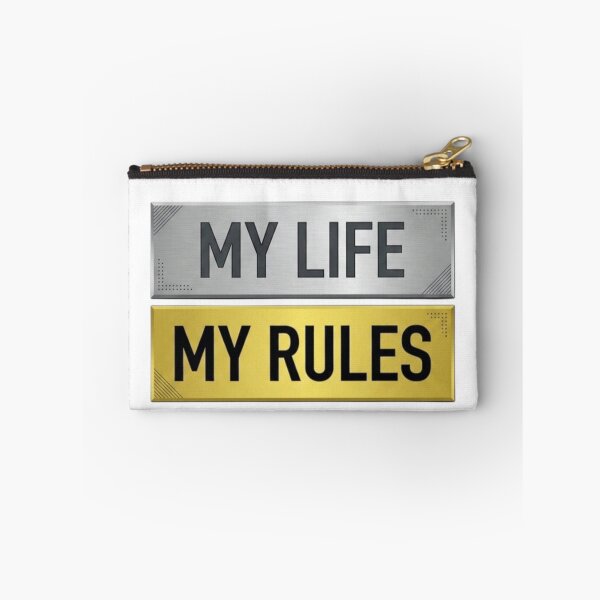 Item preview, My Life My Rules Metallic Plate Quote Design designed and sold by ThunderRed.