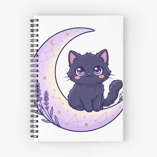 Item preview, Cute Black Cat Sitting on Moon | Kawaii Celestial Cat T-Shirt designed and sold by Him0227.