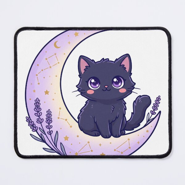 Item preview, Cute Black Cat Sitting on Moon | Kawaii Celestial Cat T-Shirt designed and sold by Him0227.