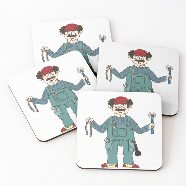 Item preview, Funny Handyman Repairman Cartoon | Cute Plumber Mechanic Sticker designed and sold by MyxaART.