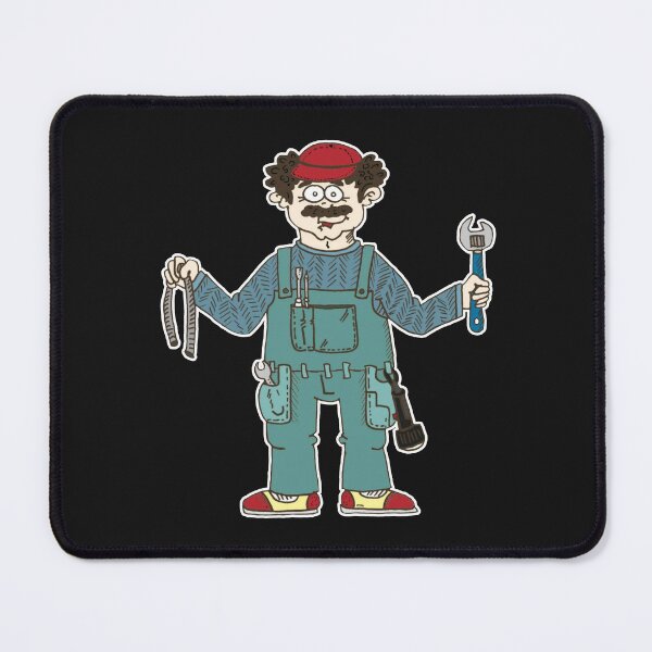 Item preview, Funny Handyman Repairman Cartoon | Cute Plumber Mechanic Sticker designed and sold by MyxaART.