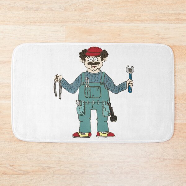 Item preview, Funny Handyman Repairman Cartoon | Cute Plumber Mechanic Sticker designed and sold by MyxaART.