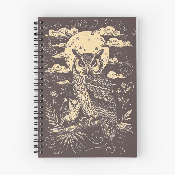 Item preview, Moonlit Owl Woodland Art designed and sold by Reverie & Roses.