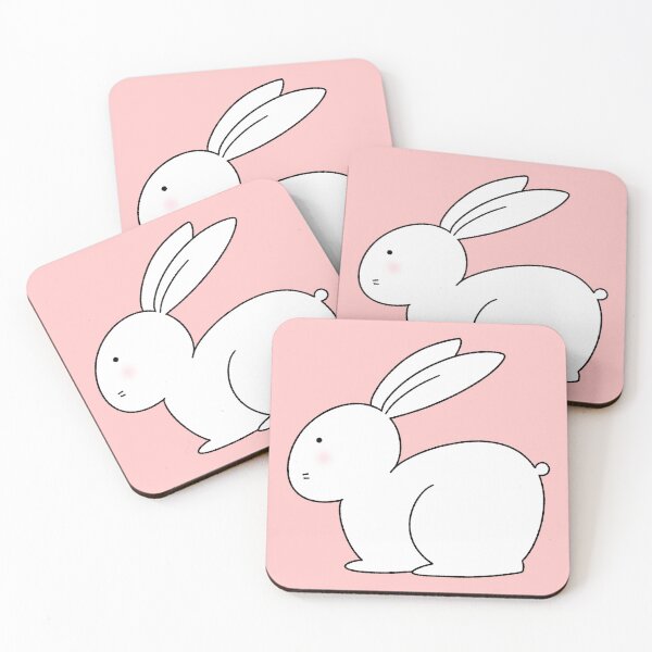Item preview, Hand Drawn Cute White Rabbit with Pink Cheeks Profile designed and sold by ubborn.