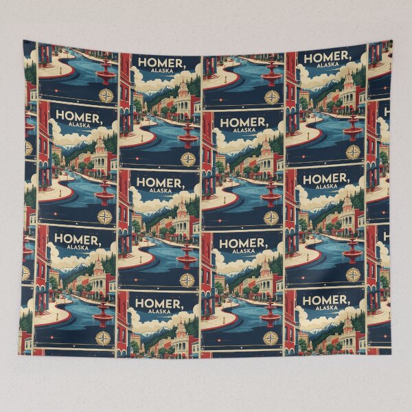 Item preview, Homer Alaska 1950s USA Vintage Travel Tourism designed and sold by TravelersGems.