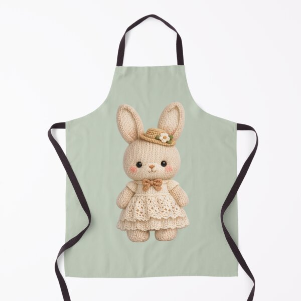 Item preview, Cute Knitted Rabbit Plush | Kawaii Handmade Crochet Cottagecore designed and sold by Moons Studio.