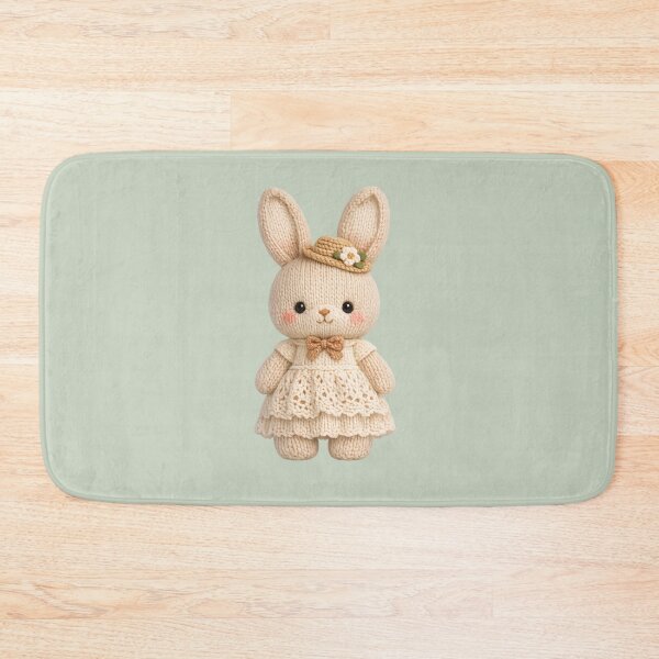 Item preview, Cute Knitted Rabbit Plush | Kawaii Handmade Crochet Cottagecore designed and sold by Moons Studio.