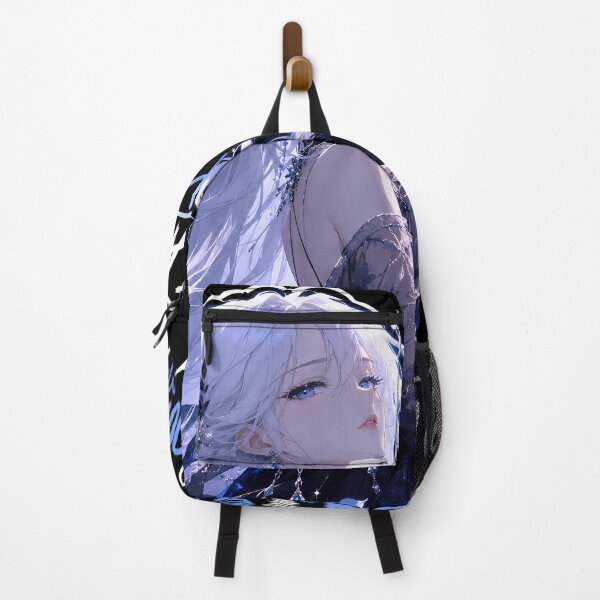 Item preview, Attitude Queen Anime Girl Sticker | White Hair Blue Eyes Aesthetic Quote designed and sold by vibeartstudio99.