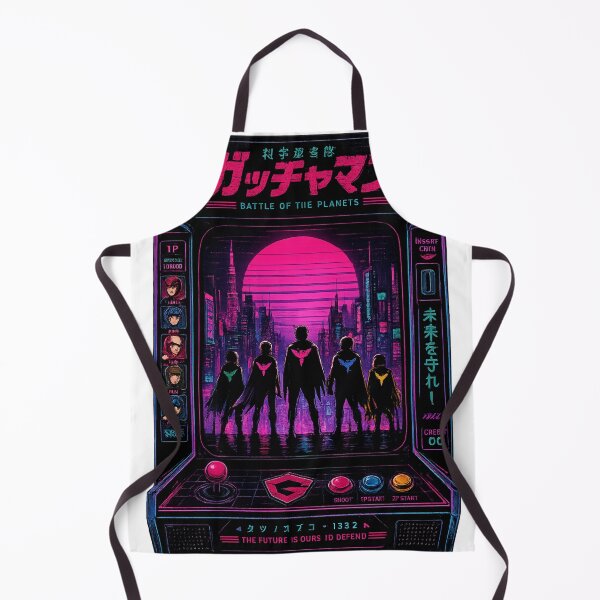 Item preview, Gatchaman Arcade Retro Anime Sci-Fi City Design designed and sold by Surfer Dave Designs.