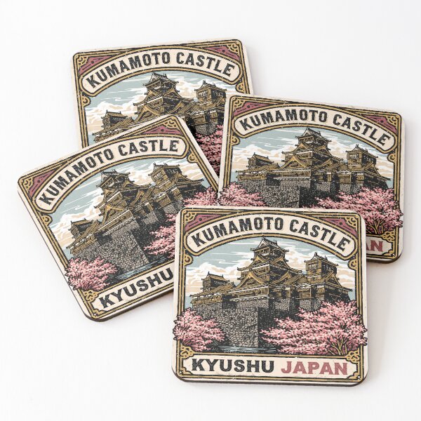 Item preview, Kumamoto Castle Vintage Japan Cherry Blossom Graphic designed and sold by KyushuSupply.