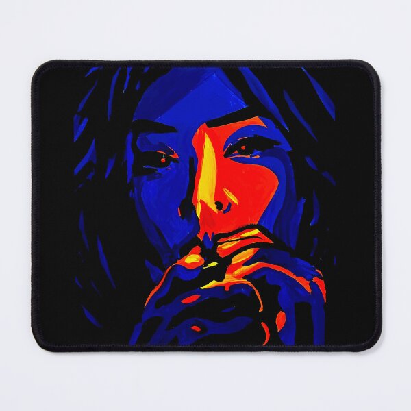 Item preview, Neon Blue & Orange Portrait | Bold Color Block Expressionist Wall Art designed and sold by Portrait Haven.